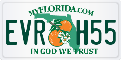 FL license plate EVRH55
