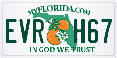FL license plate EVRH67