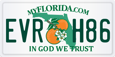FL license plate EVRH86