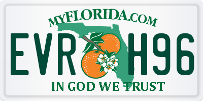 FL license plate EVRH96