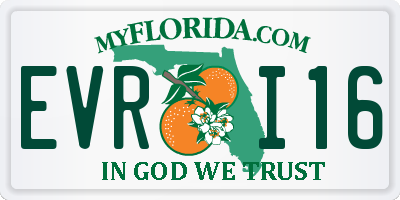FL license plate EVRI16