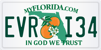 FL license plate EVRI34