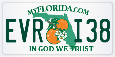 FL license plate EVRI38