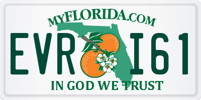 FL license plate EVRI61