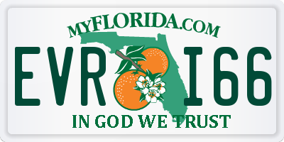 FL license plate EVRI66