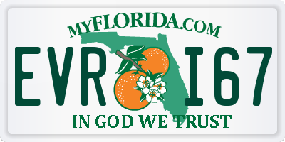 FL license plate EVRI67