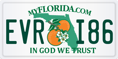 FL license plate EVRI86