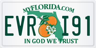 FL license plate EVRI91