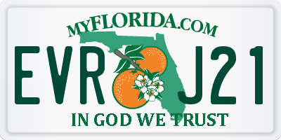 FL license plate EVRJ21