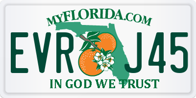 FL license plate EVRJ45