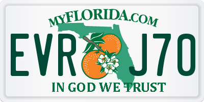 FL license plate EVRJ70