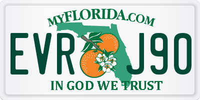 FL license plate EVRJ90