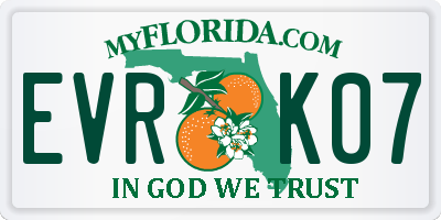 FL license plate EVRK07
