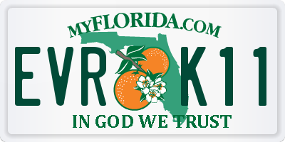 FL license plate EVRK11