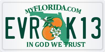 FL license plate EVRK13