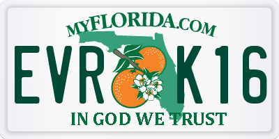 FL license plate EVRK16