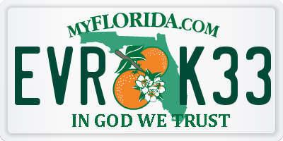 FL license plate EVRK33