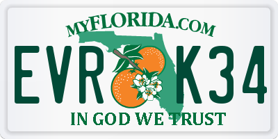 FL license plate EVRK34