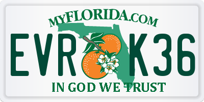 FL license plate EVRK36