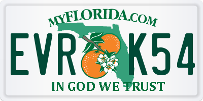 FL license plate EVRK54