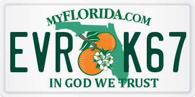 FL license plate EVRK67