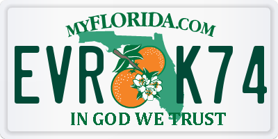 FL license plate EVRK74