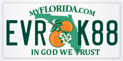 FL license plate EVRK88