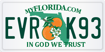 FL license plate EVRK93