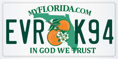FL license plate EVRK94