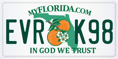 FL license plate EVRK98