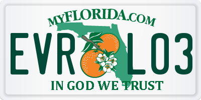 FL license plate EVRL03