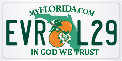 FL license plate EVRL29
