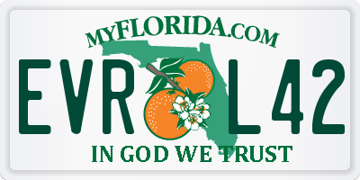 FL license plate EVRL42