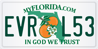 FL license plate EVRL53