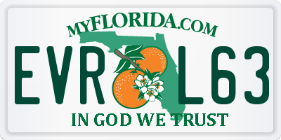 FL license plate EVRL63