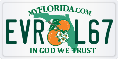 FL license plate EVRL67