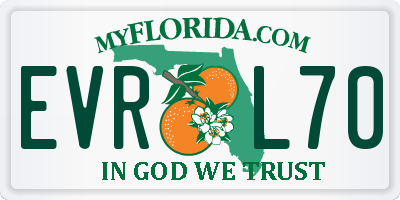 FL license plate EVRL70