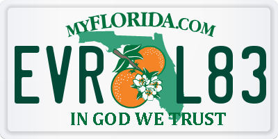 FL license plate EVRL83