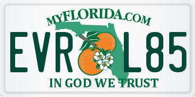 FL license plate EVRL85
