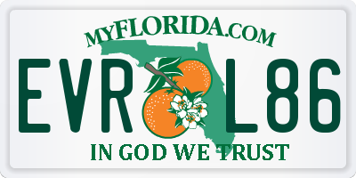 FL license plate EVRL86