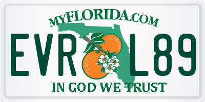 FL license plate EVRL89
