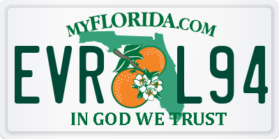 FL license plate EVRL94