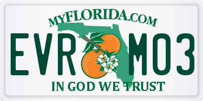 FL license plate EVRM03