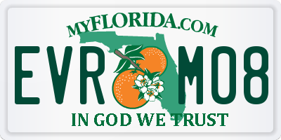 FL license plate EVRM08
