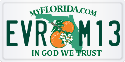 FL license plate EVRM13