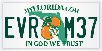 FL license plate EVRM37