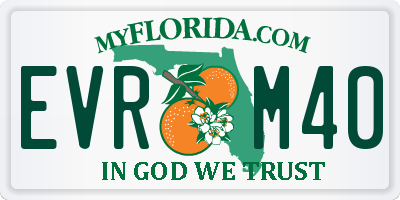FL license plate EVRM40