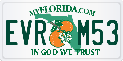 FL license plate EVRM53