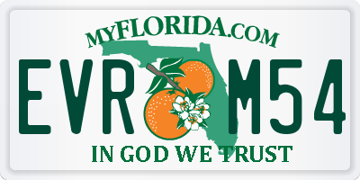 FL license plate EVRM54