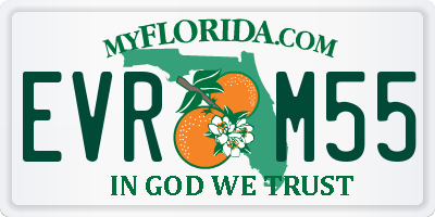 FL license plate EVRM55